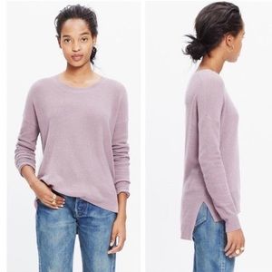 Madewell Lavender Warmlight High Low Crewneck Sweater with Split Hem